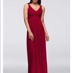 Davids bridal bridesmaid dress color is wine